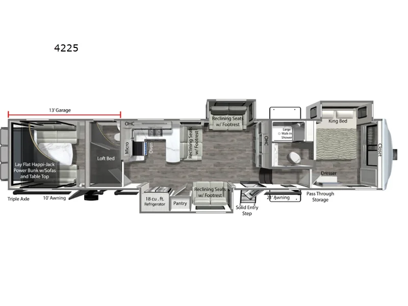 New 2024 Dutchmen RV Voltage 4225 floorplan layout