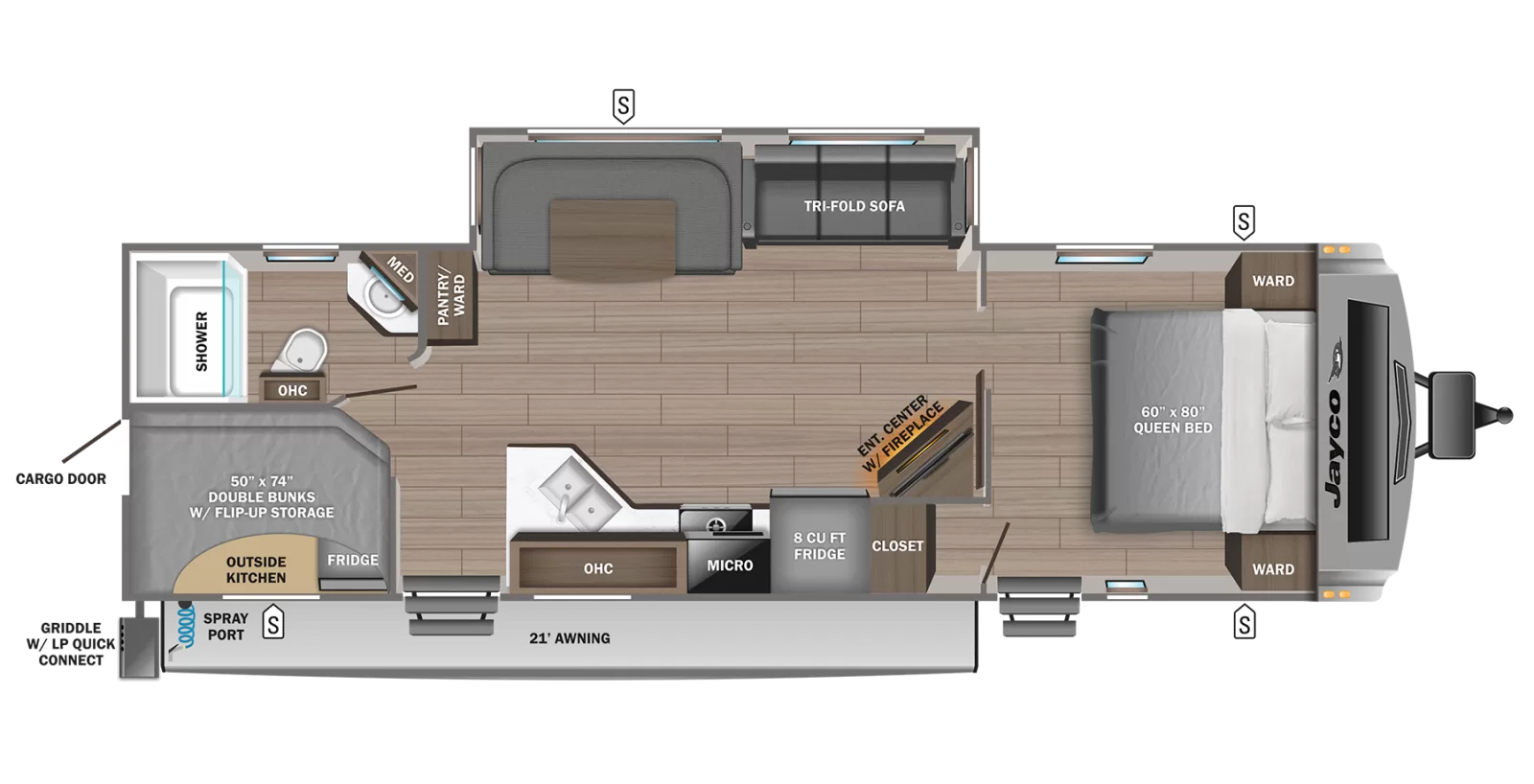 Consignment 2024 Jayco White Hawk 29BH floorplan layout
