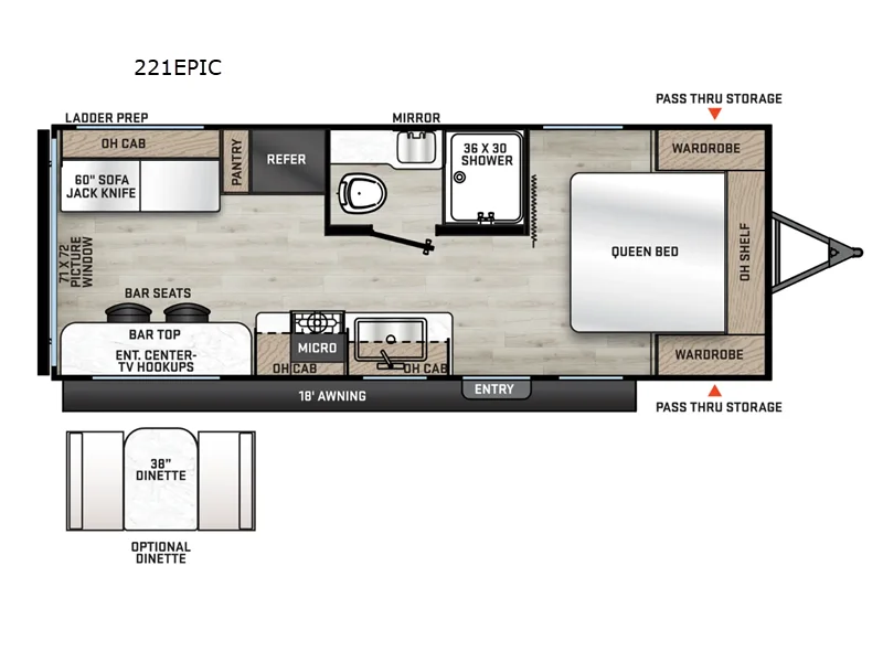 New 2025 Coachmen RV Catalina Summit Series 8 221EPIC floorplan layout