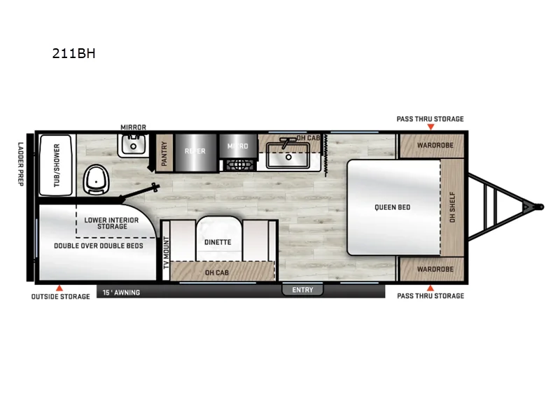 New 2025 Coachmen RV Catalina Summit Series 8 211BH floorplan layout