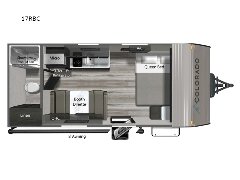 Used 2025 Dutchmen RV Colorado 17RBC floorplan layout