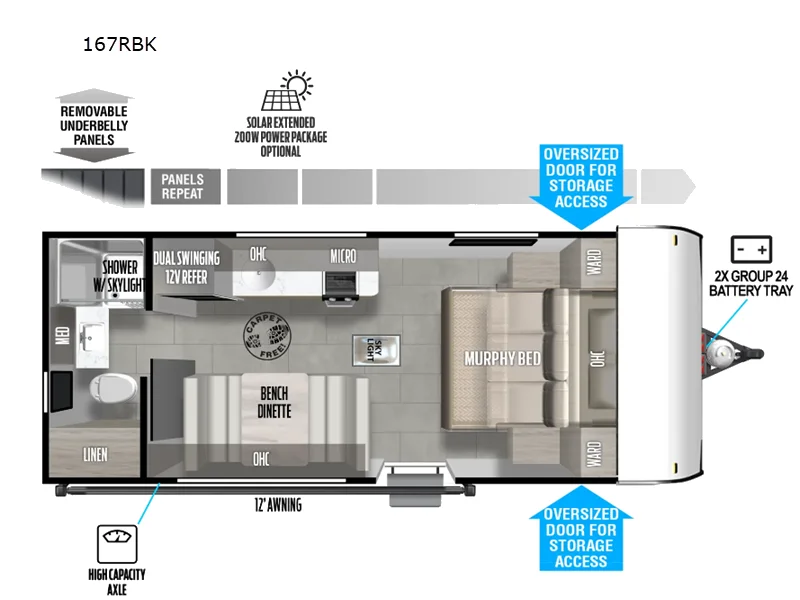 New 2025 Forest River RV Salem FSX 167RBK floorplan layout
