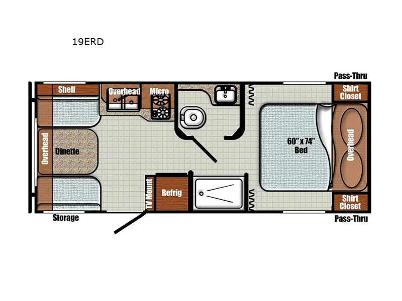 New 2025 Gulf Stream RV Vintage Cruiser 19ERD floorplan layout