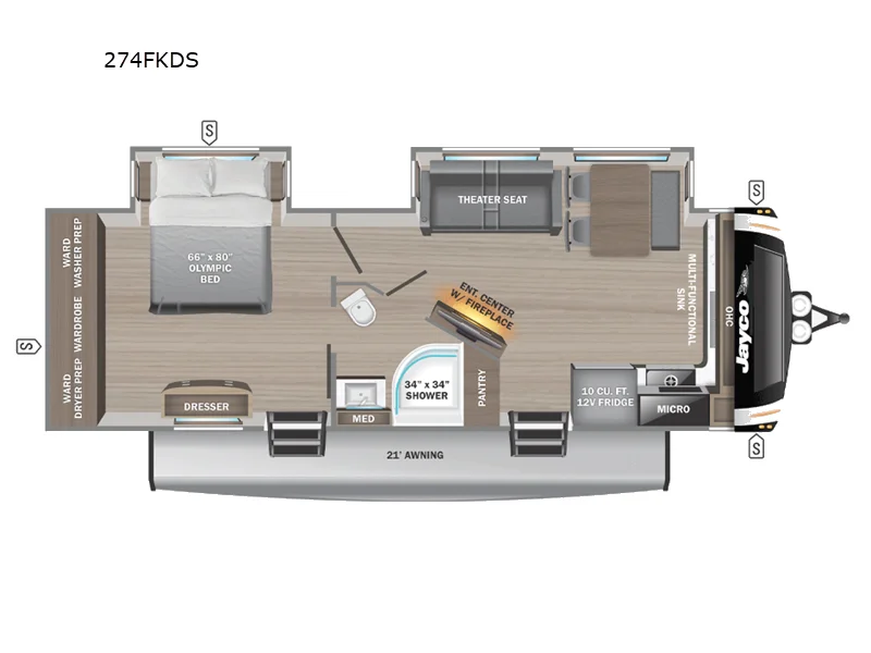 New 2025 Jayco Eagle HT 274FKDS floorplan layout
