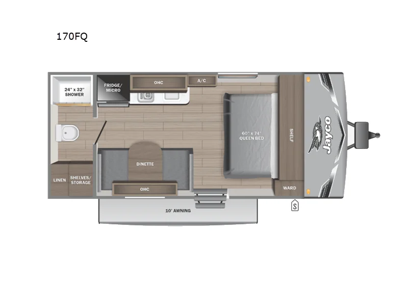 New 2025 Jayco Jay Flight SLX 170FQ floorplan layout