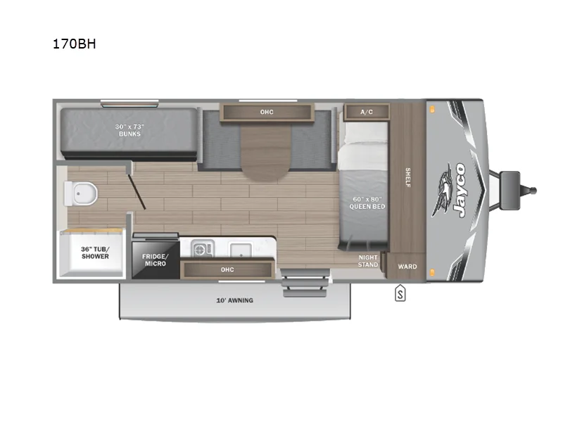 New 2025 Jayco Jay Flight SLX 170BH floorplan layout