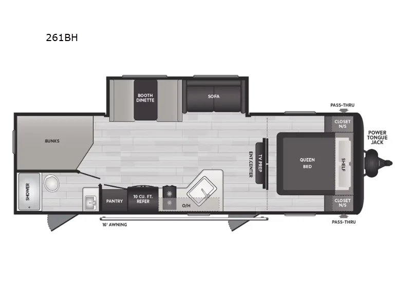 New 2025 Keystone RV Hideout Sport Double Axle 261BH floorplan layout