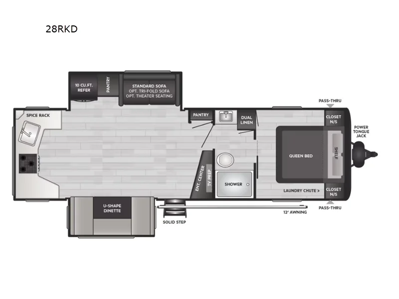 New 2025 Keystone RV Hideout 28RKD floorplan layout