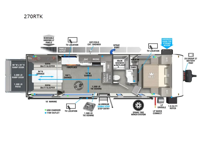 New 2026 Forest River RV Salem FSX 270RTK floorplan layout