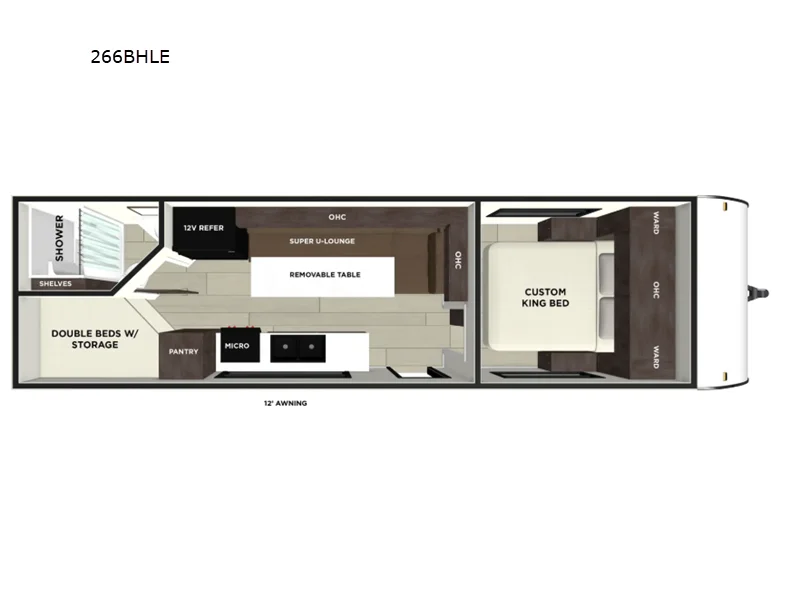 New 2026 Forest River RV Salem FSX 266BHLE floorplan layout