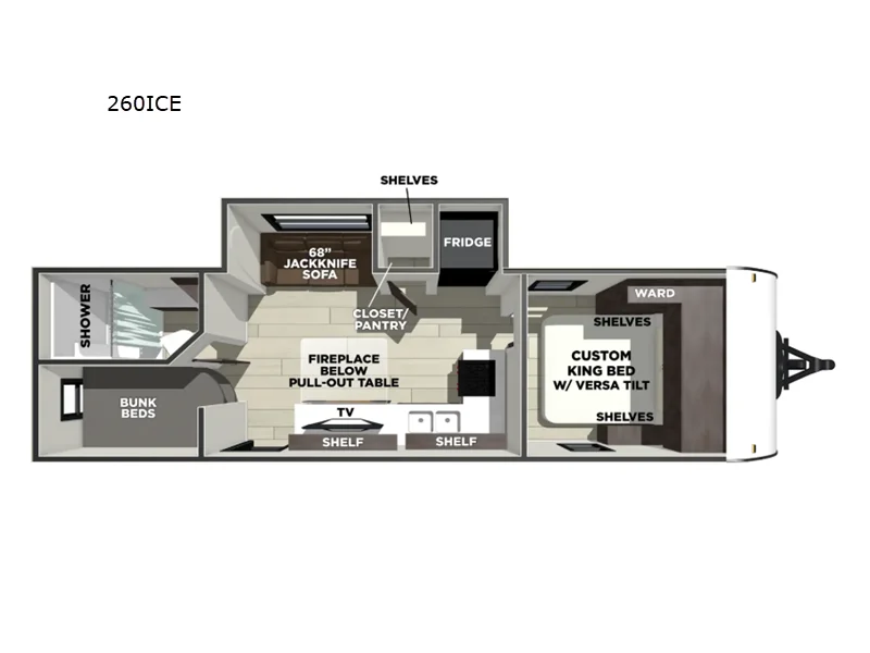 New 2026 Forest River RV Salem 26ICE floorplan layout
