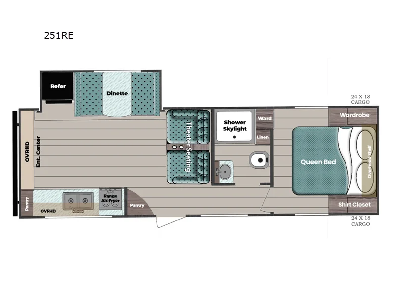 New 2026 Gulf Stream RV Ameri-Lite Ultra Lite 251RE floorplan layout