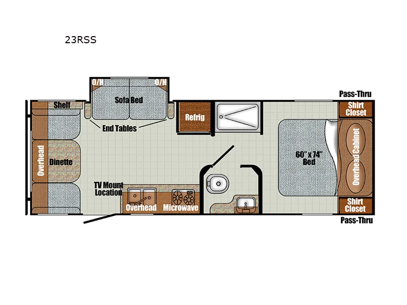 New 2026 Gulf Stream RV Vintage Cruiser 23RSS floorplan layout