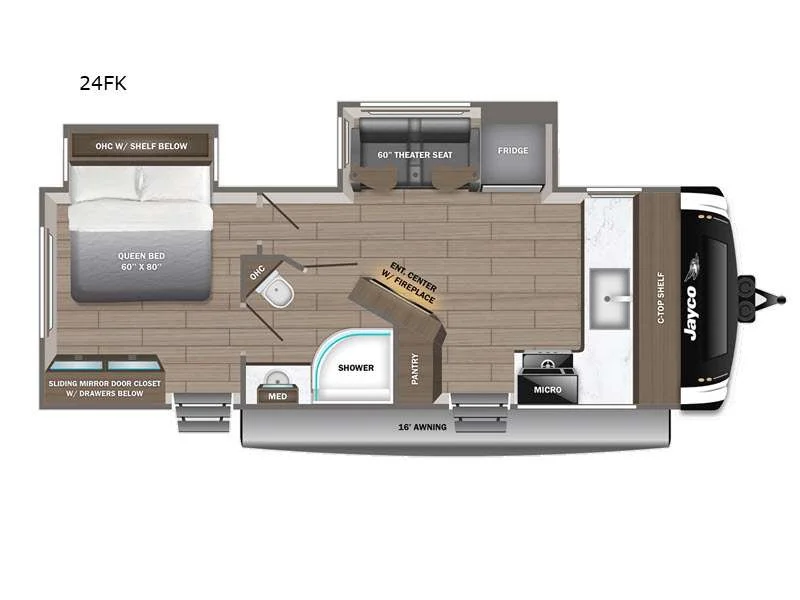 New 2026 Jayco Jay Feather 24FK floorplan layout