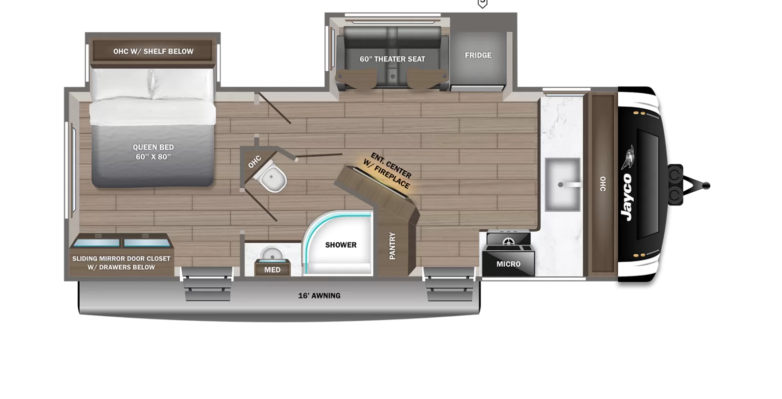New 2026 Jayco Jay Feather 24FK floorplan layout