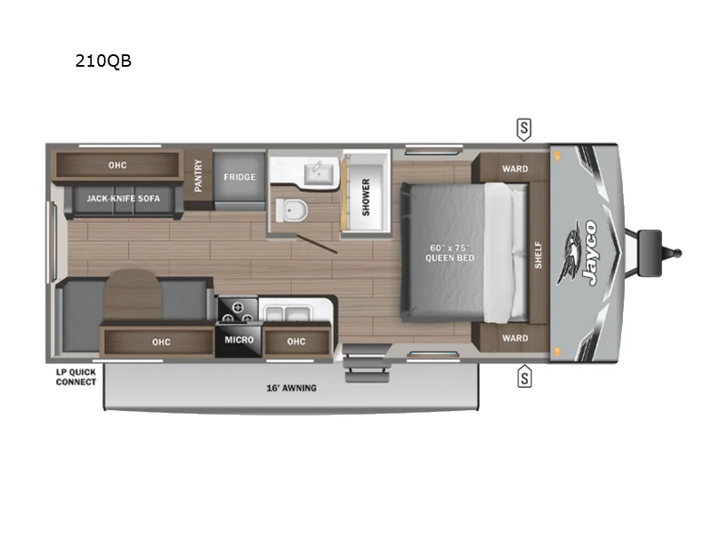 New 2026 Jayco Jay Flight SLX 210QB floorplan layout