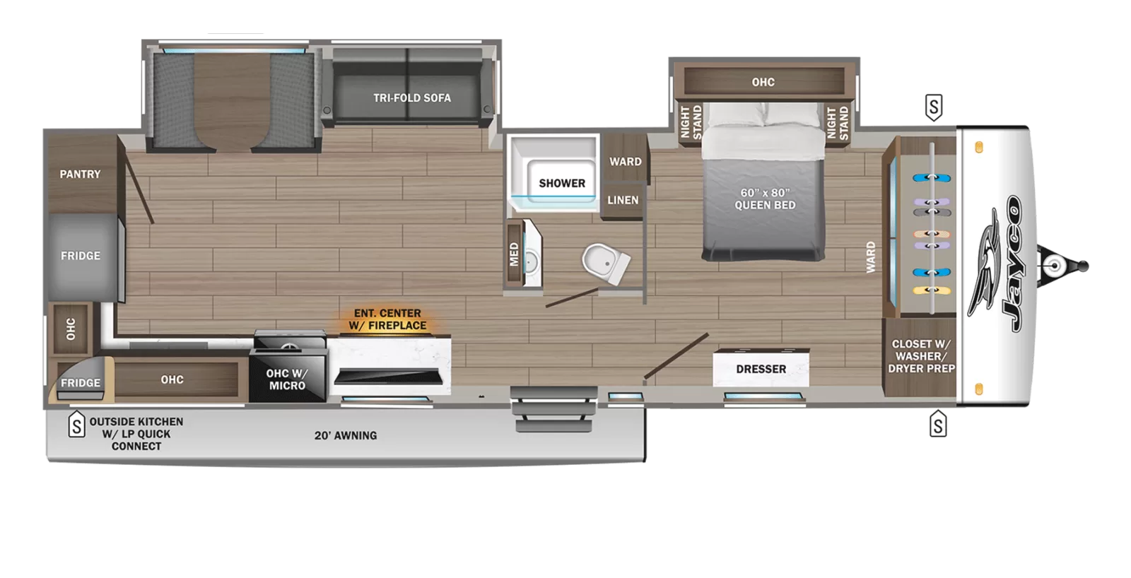 New 2026 Jayco Jay Feather 30RKB floorplan layout
