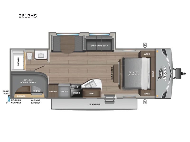 New 2026 Jayco Jay Flight SLX 261BHS floorplan layout