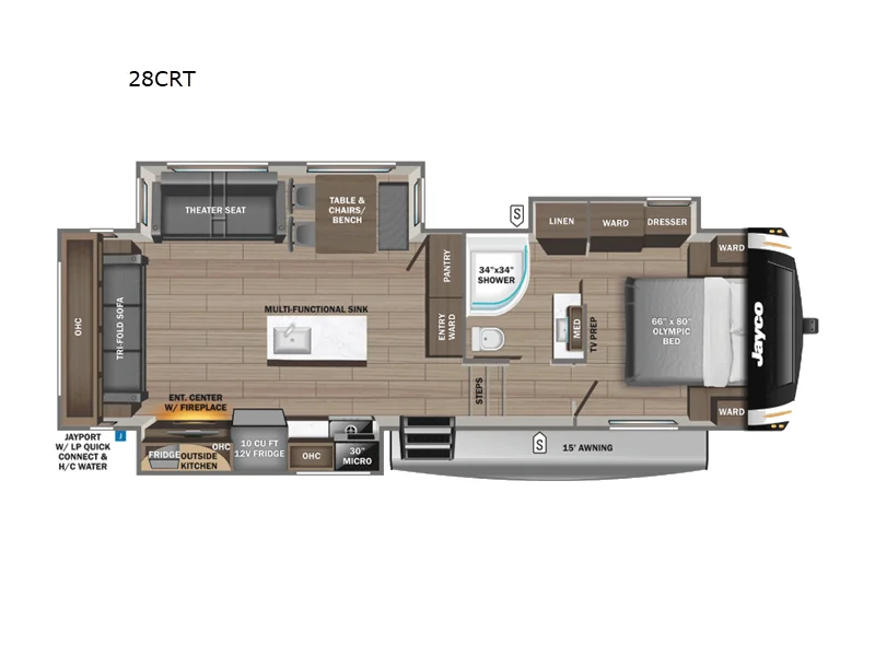 New 2026 Jayco Eagle HT 28CRT floorplan layout