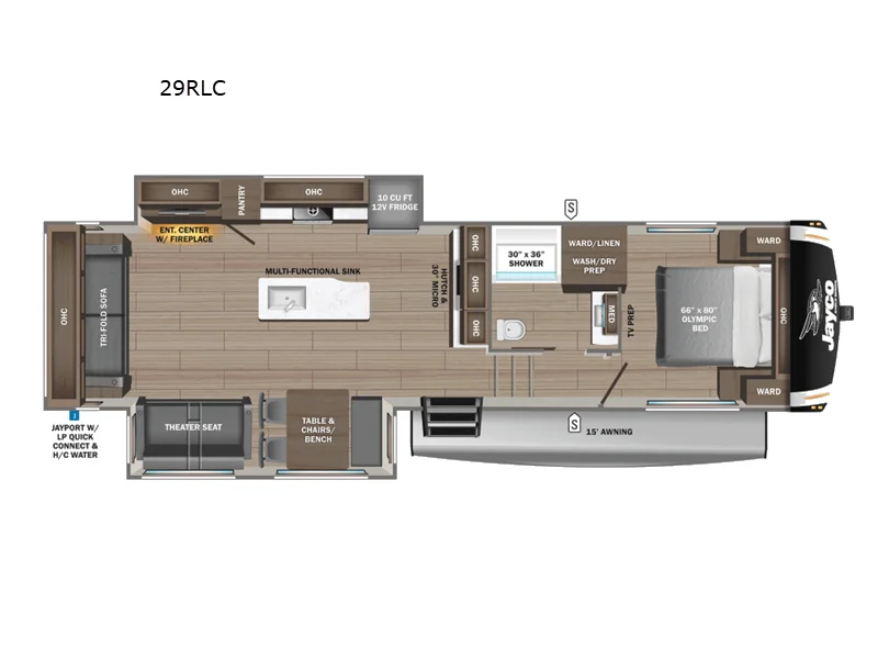 New 2026 Jayco Eagle HT 29RLC floorplan layout