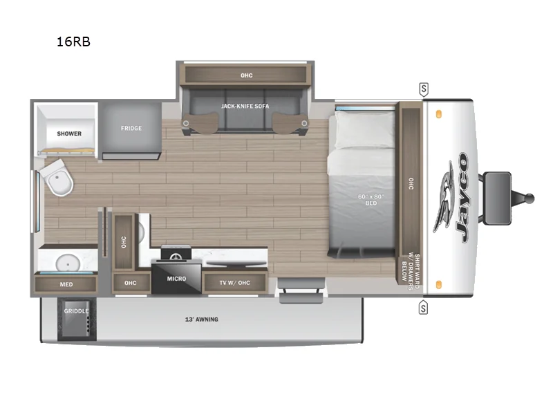 New 2026 Jayco Jay Feather Air 16RB floorplan layout