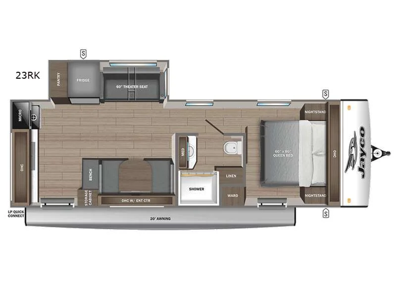 New 2026 Jayco Jay Feather 23RK floorplan layout