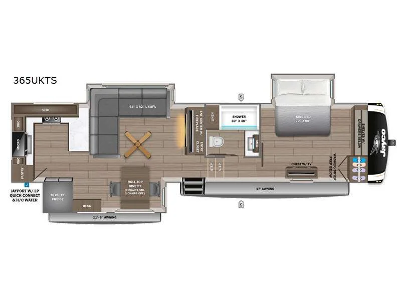 New 2026 Jayco Eagle 365UKTS floorplan layout