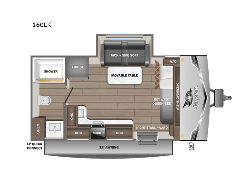 New 2026 Jayco Jay Flight SLX 160LK floorplan layout