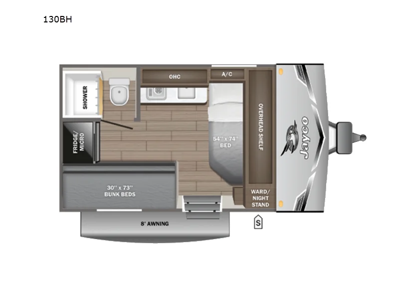 New 2026 Jayco Jay Flight SLX 130BH floorplan layout