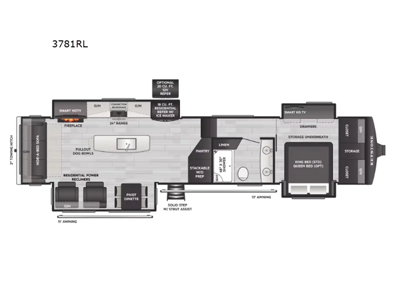 New 2026 Keystone RV Montana 3781RL floorplan layout
