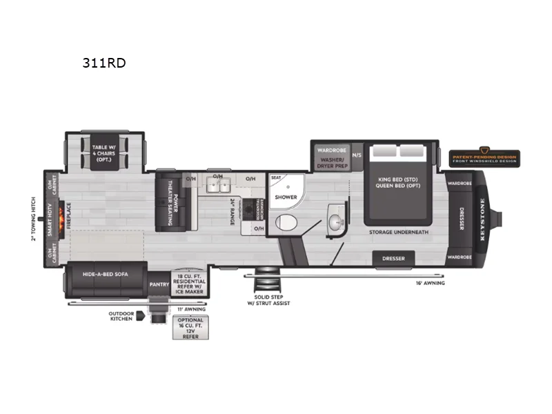 New 2026 Keystone RV Montana High Country 311RD floorplan layout