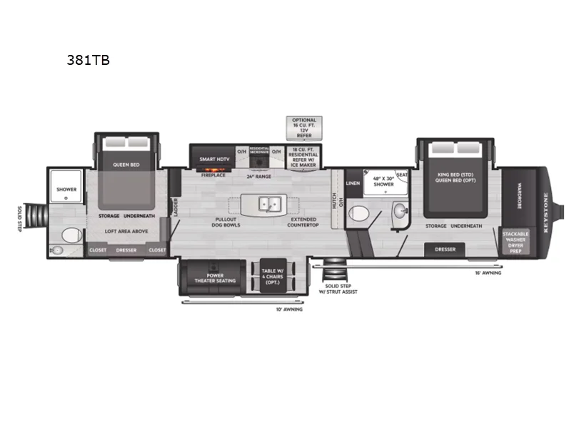 New 2026 Keystone RV Montana High Country 381TB floorplan layout