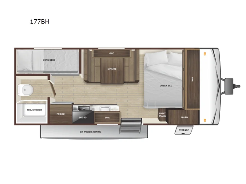New 2026 Highland Ridge RV Open Range Conventional 177BH floorplan layout