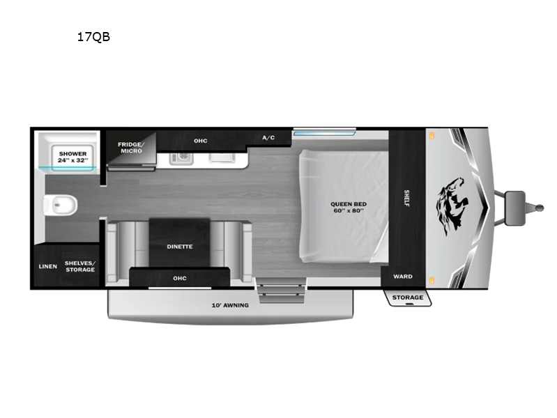 New 2026 Open Range RV Colt 17QB floorplan layout
