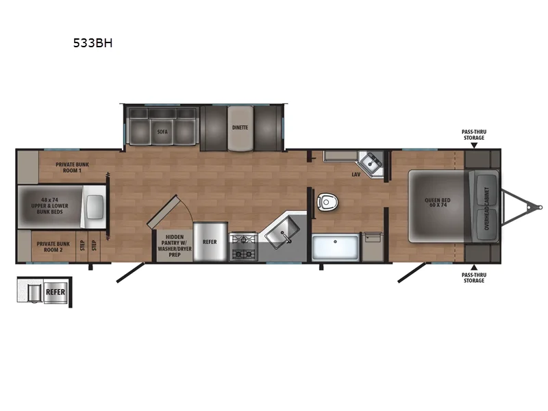 New 2026 Shasta RVs i-5 Edition 533BH floorplan layout