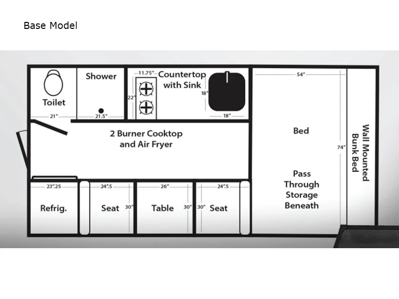 New 2026 TrailManor TM 16 Base Model floorplan layout