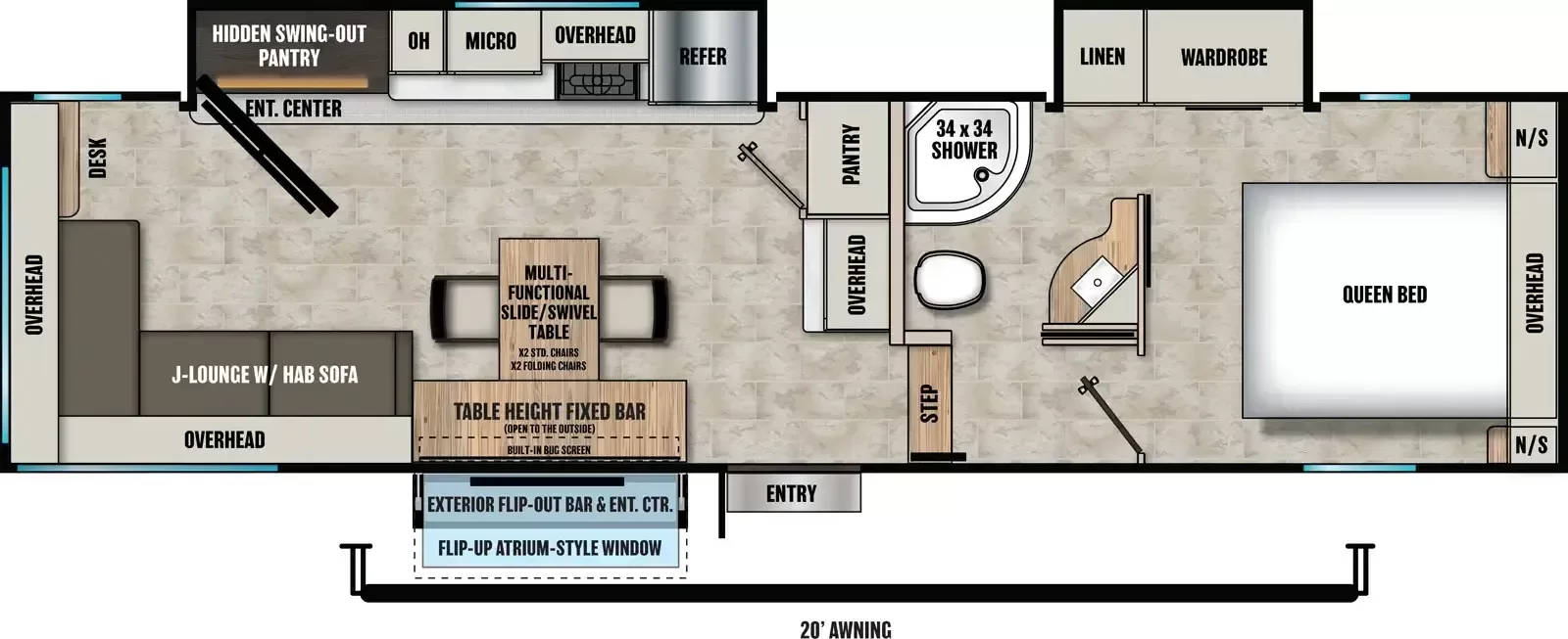 New 2027 Coachmen RV Chaparral 27BAR floorplan layout