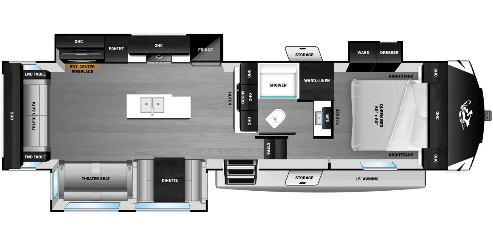 New 2027 Highland Ridge RV Open Range 29RLTS floorplan layout